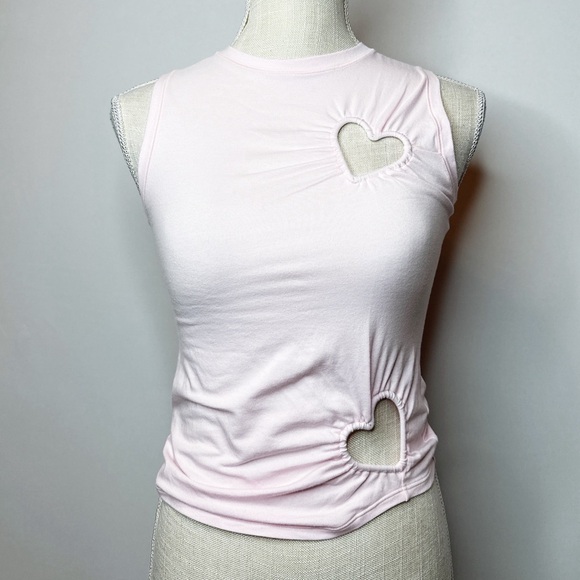 NWT Skims Cotton Jersey Heart Tank Top - Picture 2 of 5